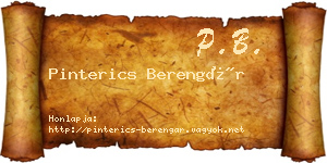 Pinterics Berengár névjegykártya